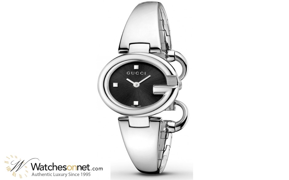 Gucci Guccissima  Quartz Women's Watch, Stainless Steel, Black Dial, YA134501