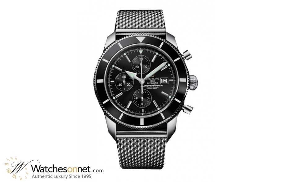 Breitling Pre-owned Breitling Superocean Heritage Chronographe 46  Chronograph Automatic Black Dial Men's Watch A1332024-B908-152A  845960007269 - Pre-Owned Watches - Jomashop