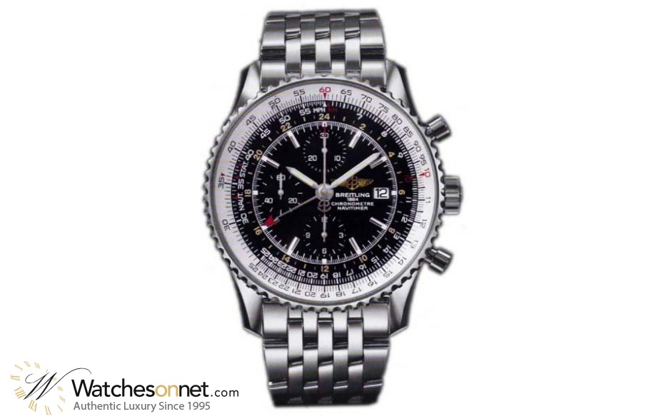 Breitling Navitimer World  Chronograph Automatic Men's Watch, Stainless Steel, Black Dial, A2432212.B726.443A