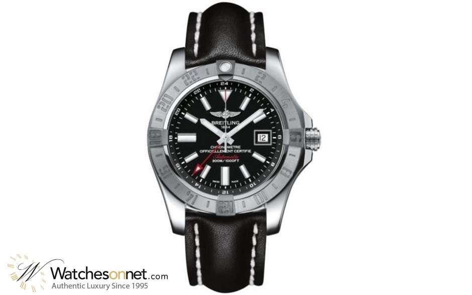 Breitling Avenger II GMT  Automatic Men's Watch, Stainless Steel, Black Dial, A3239011.BC35.435X