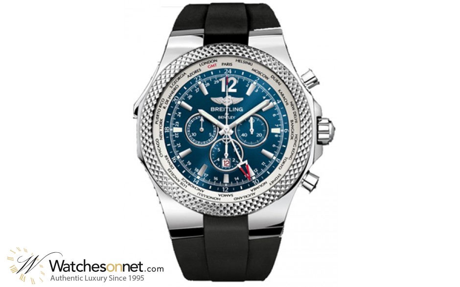 Breitling Bentley GMT  Chronograph Automatic XL Men's Watch, Stainless Steel, Blue Dial, A4736212.C768.210S