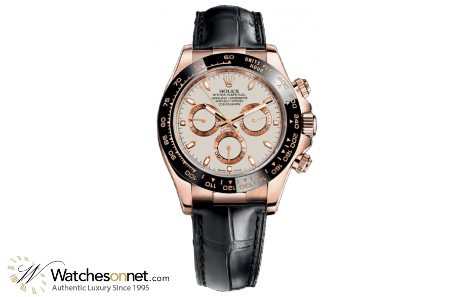 Rolex Cosmograph Daytona  Chronograph Automatic Men's Watch, 18K Rose Gold, Cream Dial, 116515LN-IVORY