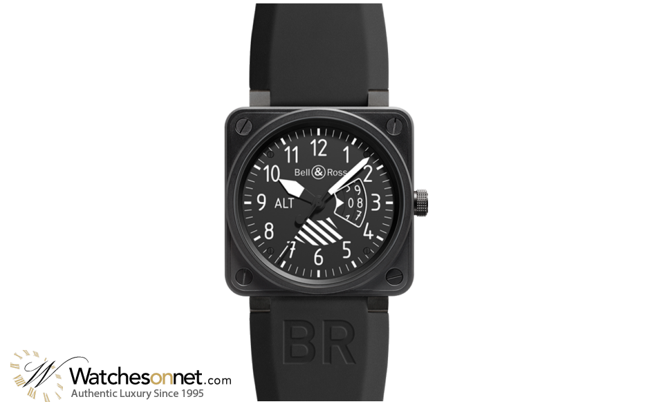 Bell & Ross Aviation  Automatic Men's Watch, PVD, Black Dial, BR0192-Altimeter
