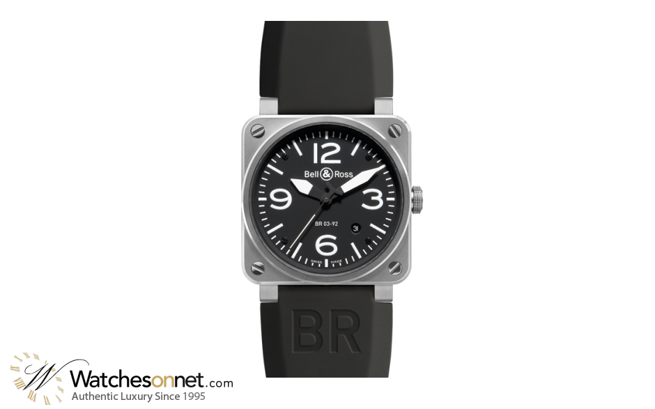 Bell & Ross   Automatic Men's Watch, Stainless Steel, Black Dial, BR0392-BL-ST