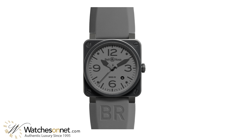 Bell & Ross   Automatic Men's Watch, PVD, Grey Dial, BR0392-COMMANDO-CE