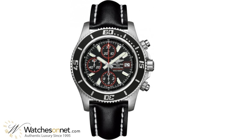 Breitling Superocean Chronograph II  Chronograph Automatic Men's Watch, Stainless Steel, Black Dial, A1334102.BA81.435X