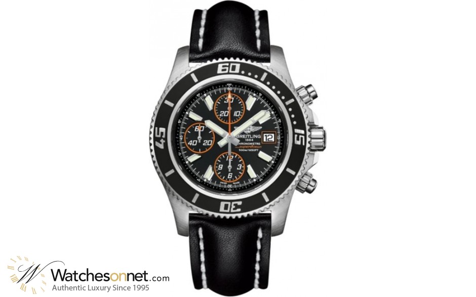 Breitling Superocean Chronograph II  Chronograph Automatic Men's Watch, Stainless Steel, Black Dial, A1334102.BA85.435X