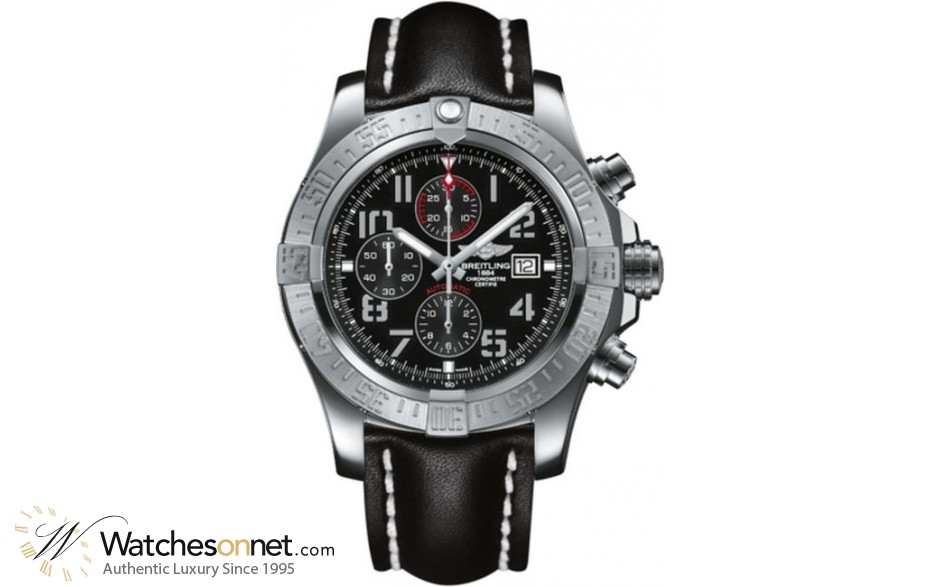 Breitling Super Avenger II  Chronograph Automatic Men's Watch, Stainless Steel, Black Dial, A1337111.BC28.441X