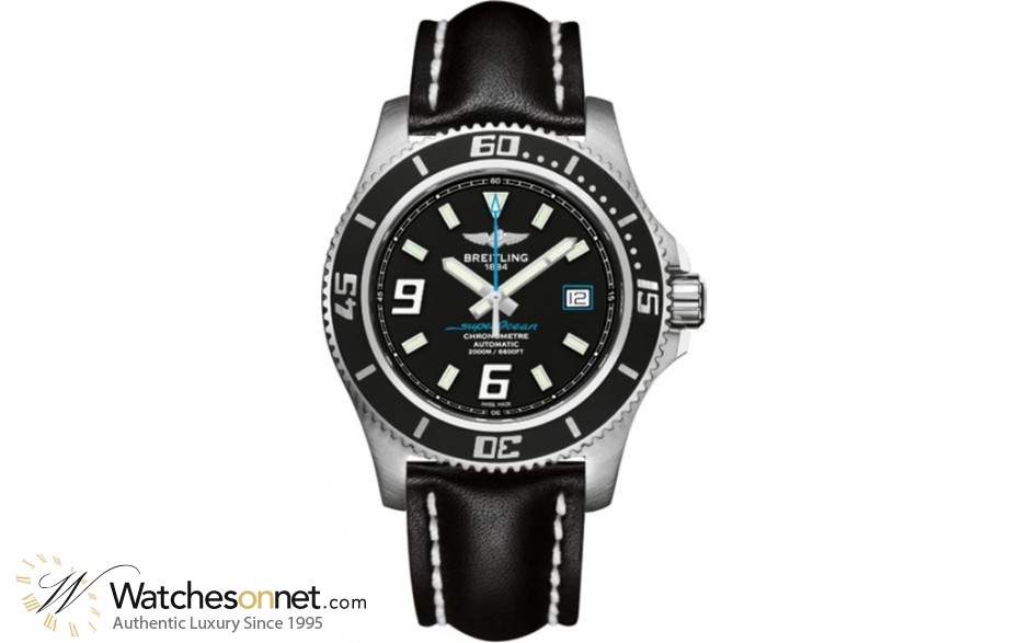 Breitling Superocean 44  Automatic Men's Watch, Stainless Steel, Black Dial, A1739102.BA79.435X