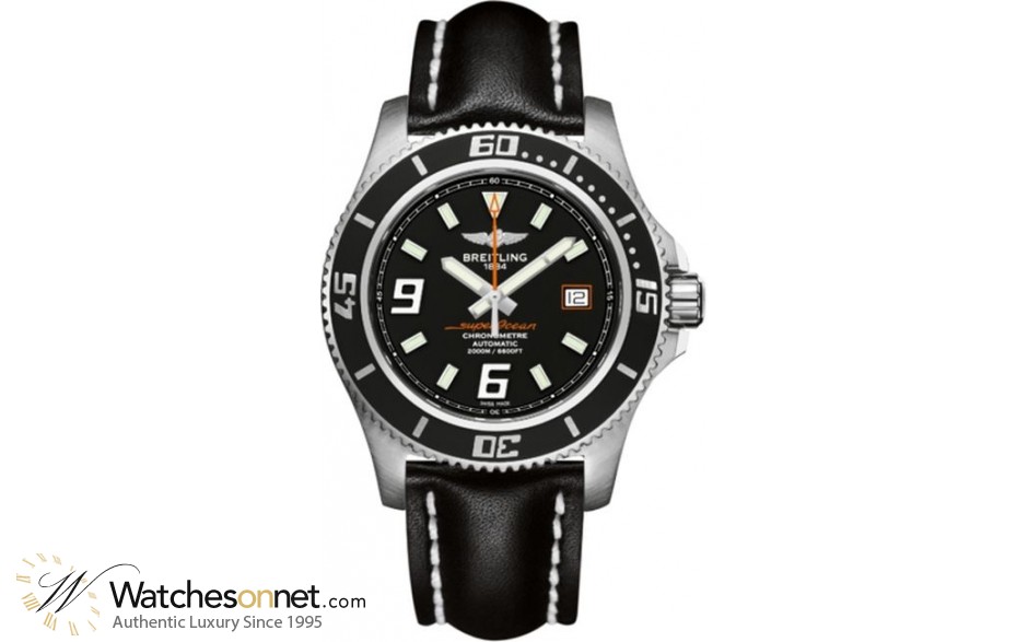 Breitling Superocean 44  Automatic Men's Watch, Stainless Steel, Black Dial, A1739102.BA80.435X