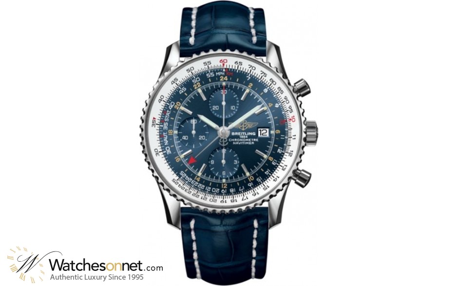 Breitling Navitimer World  Automatic Men's Watch, Stainless Steel, Blue Dial, A2432212.C651.746P