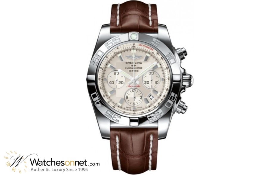 Breitling Chronomat 44  Chronograph Automatic Men's Watch, Stainless Steel, Silver Dial, AB011012.G684.740P