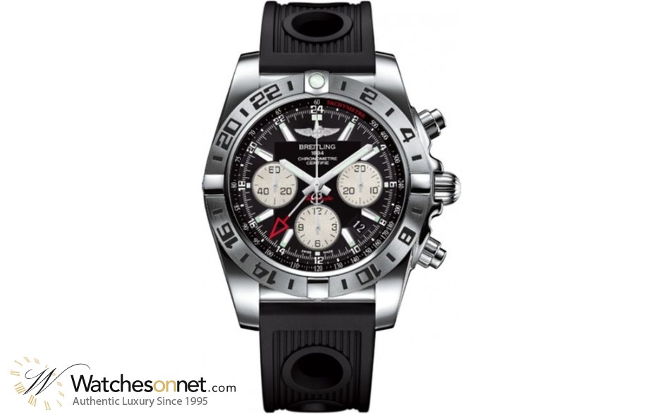 Breitling Chronomat 44 GMT  Chronograph Automatic Men's Watch, Stainless Steel, Black Dial, AB0420B9.BB56.200S