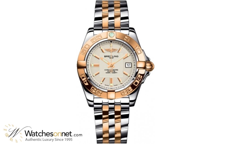 Breitling Galactic 32  Super-Quartz Women's Watch, Steel & 18K Rose Gold, Silver Dial, C71356L2.G704.367C