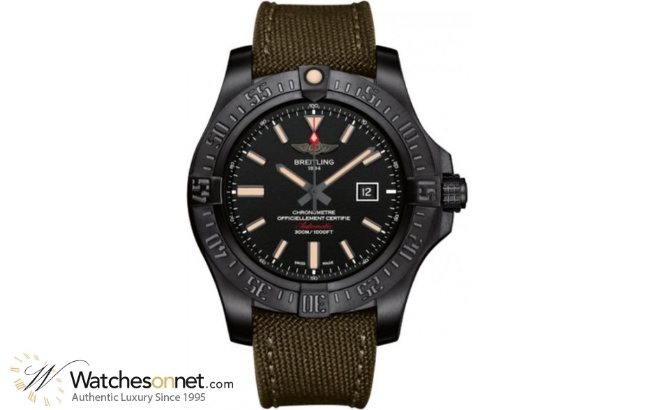 Breitling Avenger Blackbird  Automatic Men's Watch, Titanium, Black Dial, V1731010.BD12.105W