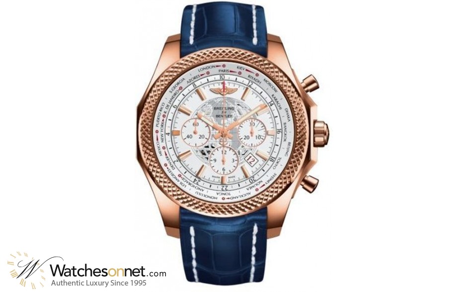 Breitling Bentley B05 Unitime  Chronograph Automatic Men's Watch, 18K Rose Gold, White Dial, RB0521U0.A756.747P