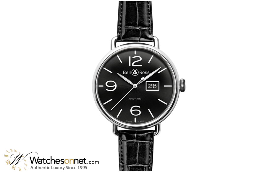 Bell & Ross Vintage  Automatic Men's Watch, Stainless Steel, Black Dial, BRWW196-BL-ST/SCR