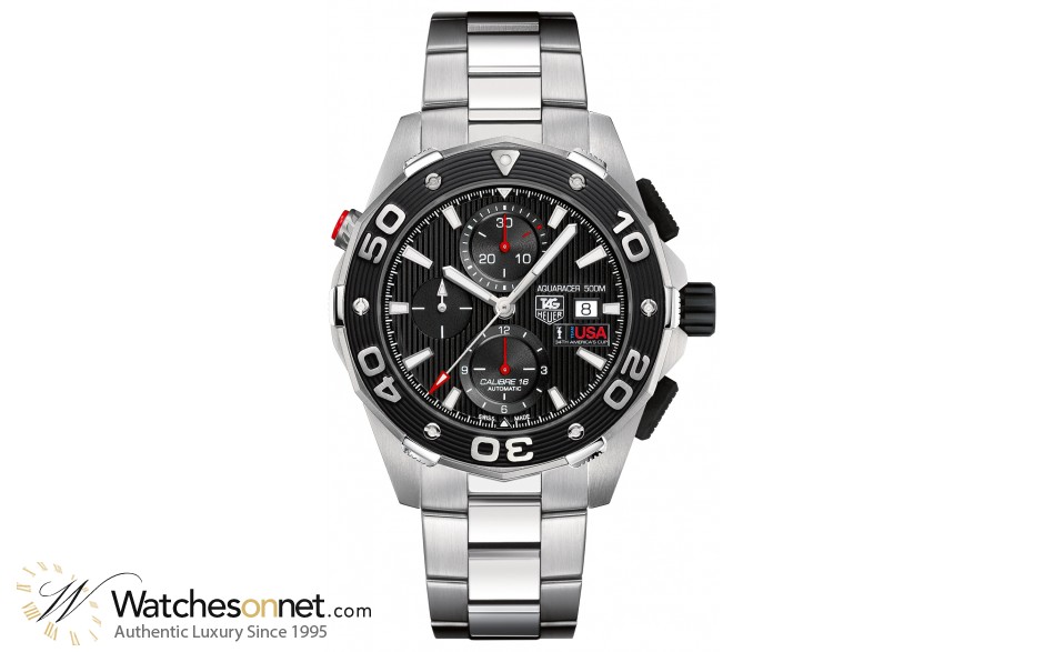 Tag Heuer Aquaracer 500M Limited Edition  Chronograph Automatic Men's Watch, Stainless Steel, Black Dial, CAJ2111.BA0872