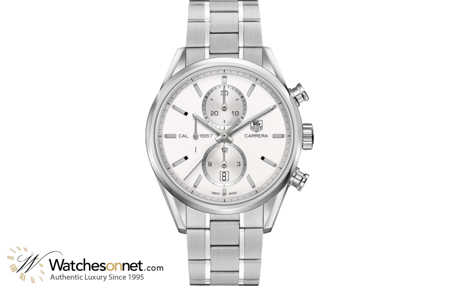 Tag Heuer Carrera  Chronograph Automatic Men's Watch, Stainless Steel, Silver Dial, CAR2111.BA0720