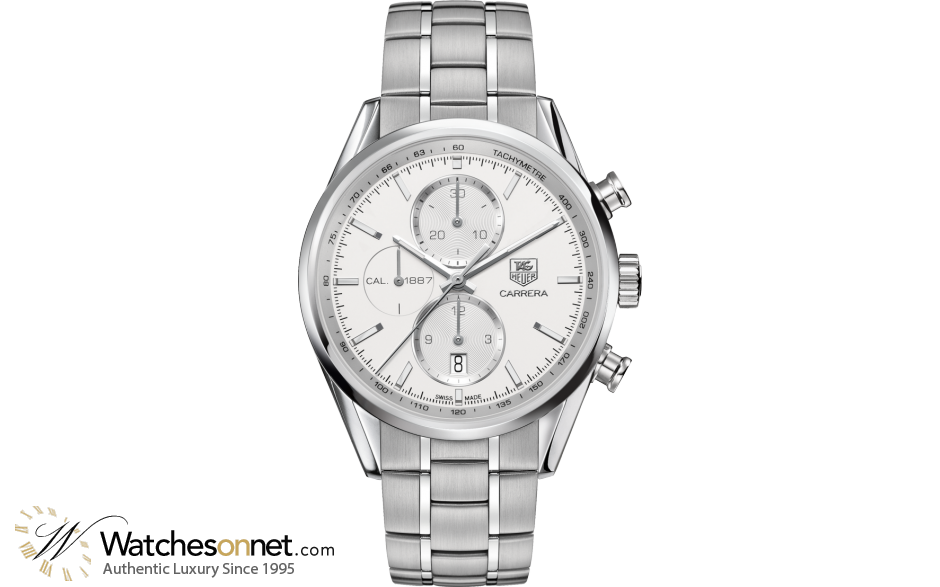 Tag Heuer Carrera  Chronograph Automatic Men's Watch, Stainless Steel, Silver Dial, CAR2111.BA0724