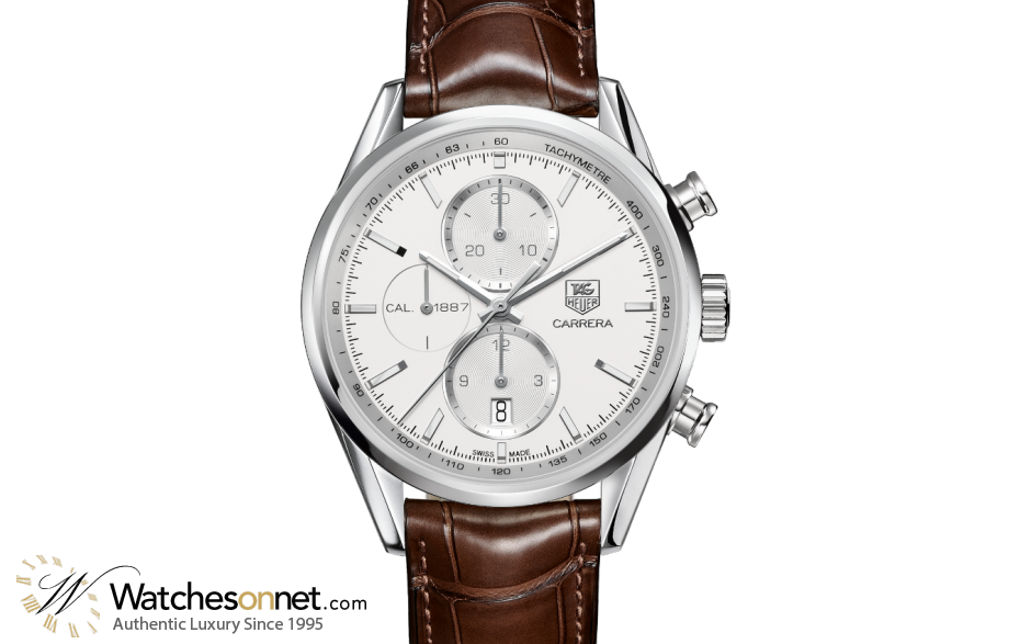 Tag Heuer Carrera  Chronograph Automatic Men's Watch, Stainless Steel, White Dial, CAR2111.FC6291
