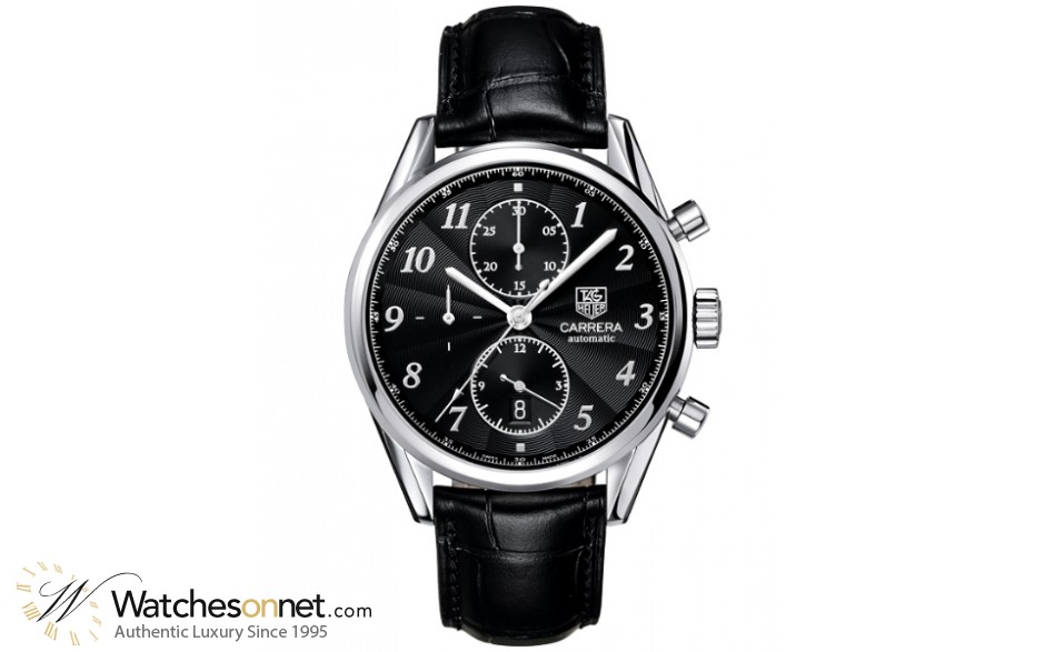 Tag Heuer Carrera  Chronograph Automatic Men's Watch, Stainless Steel, Black Dial, CAS2110.FC6266