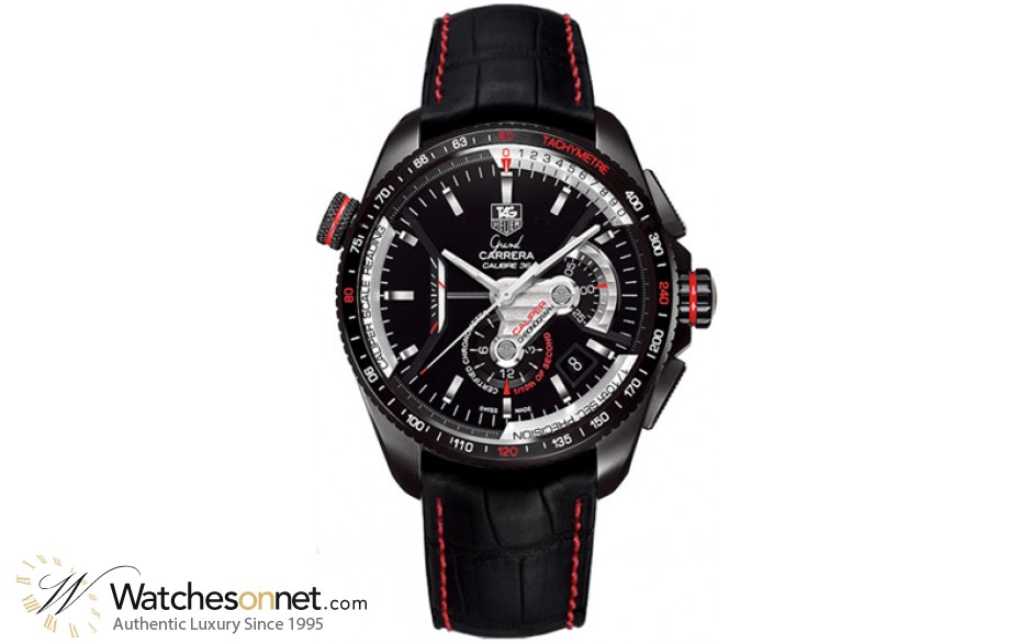 Tag Heuer Grand Carrera  Chronograph Automatic Men's Watch, PVD, Black Dial, CAV5185.FC6237