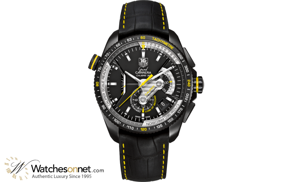 Tag Heuer Grand Carrera  Chronograph Automatic Men's Watch, PVD, Black Dial, CAV5186.FC6304