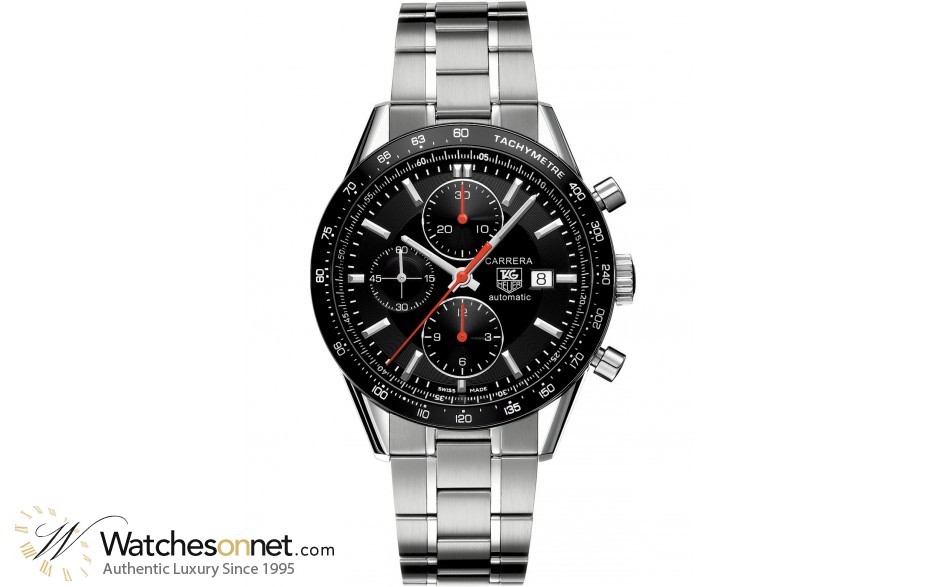 Tag Heuer Carrera  Chronograph Automatic Men's Watch, Stainless Steel, Black Dial, CV2014.BA0794