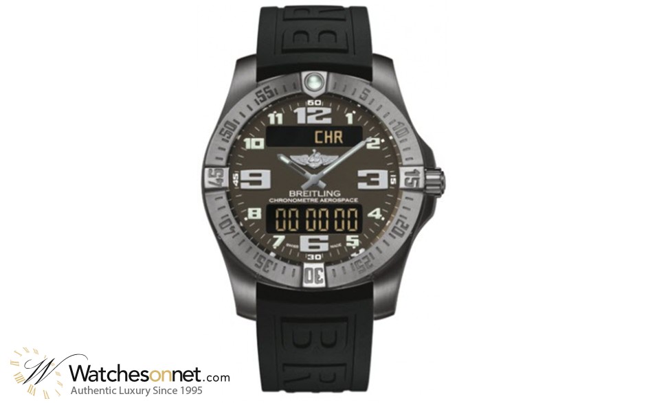 Breitling Aerospace Evo  Chronograph LCD Display Quartz Men's Watch, Titanium, Grey Dial, E7936310.F562.152S