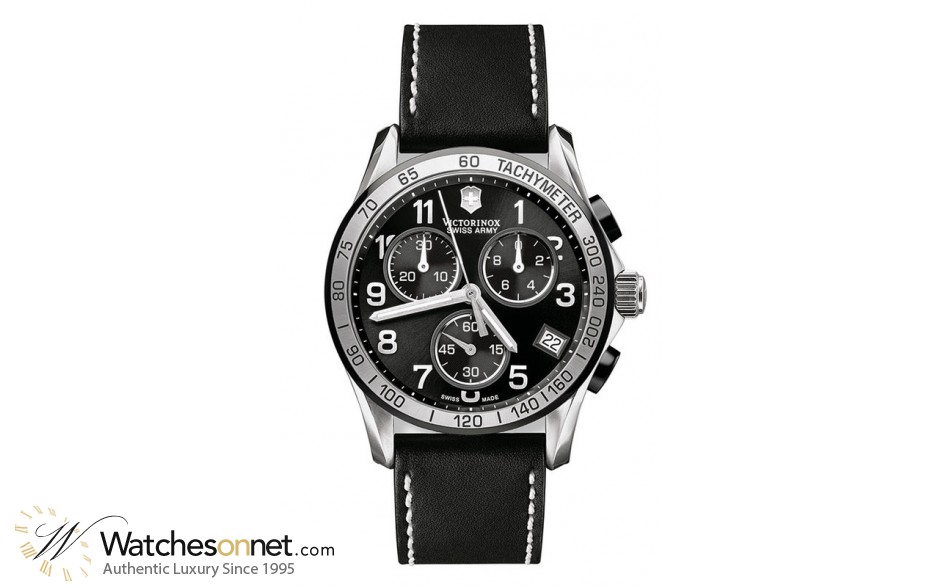 Victorinox Swiss Army Chrono Classic  Chronograph Quartz Men's Watch, Stainless Steel, Black Dial, 241404