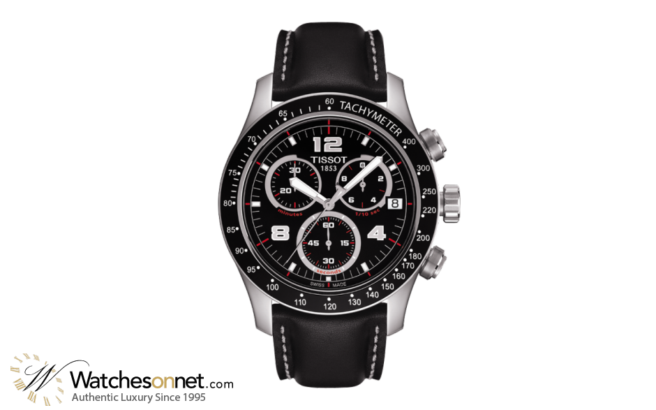 Tissot V8  Chronograph Quartz Men's Watch, Stainless Steel, Black Dial, T039.417.16.057.00