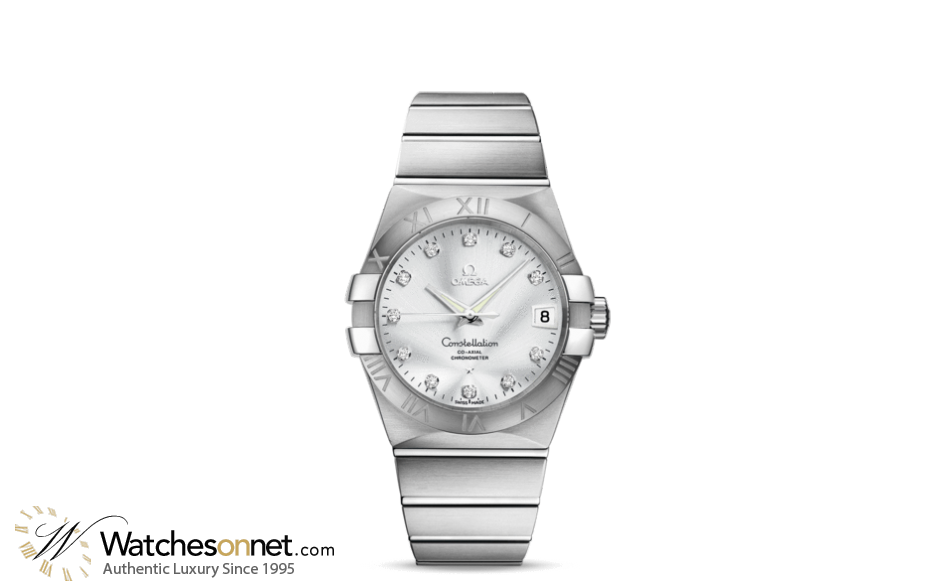 Omega Constellation  Automatic Men's Watch, Stainless Steel, Silver & Diamonds Dial, 123.10.38.21.52.001