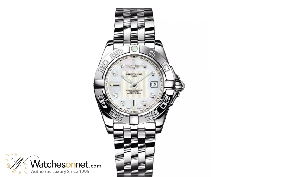 Breitling Galactic 32  Super-Quartz Women's Watch, Stainless Steel, Mother Of Pearl & Diamonds Dial, A71356L2.A708.367A