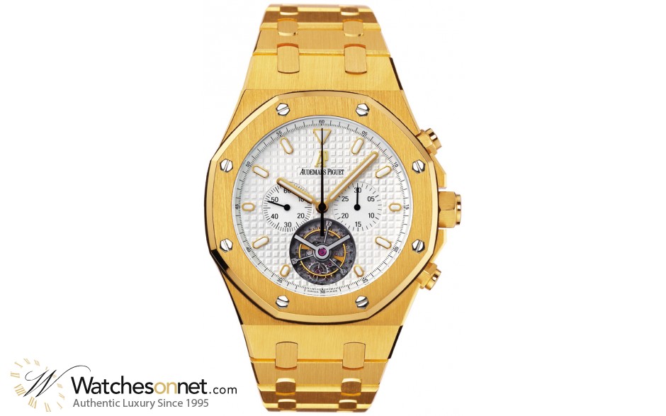 Audemars Piguet Royal Oak  Tourbillon Men's Watch, 18K Yellow Gold, White Dial, 25977BA.OO.1205BA.02