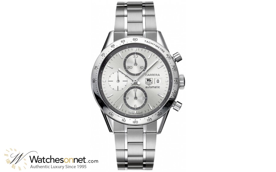 Tag Heuer Carrera  Chronograph Automatic Men's Watch, Stainless Steel, Silver Dial, CV2017.BA0786