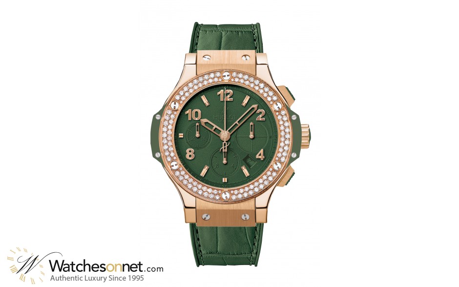 Hublot Big Bang 41mm  Chronograph Automatic Women's Watch, 18K Rose Gold, Green Dial, 341.PV.5290.LR.1104