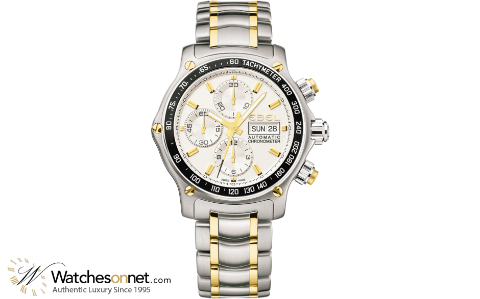 Ebel 1911 Discovery  Chronograph Automatic Men's Watch, 18K Yellow Gold, Silver Dial, 1215798