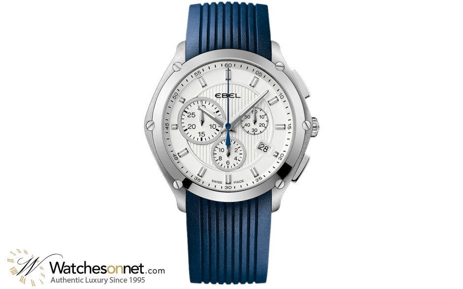 Ebel Classic Sport  Chronograph Quartz Men's Watch, Stainless Steel, White Dial, 1216045