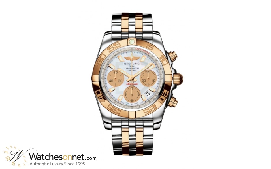Breitling Chronomat 41  Chronograph Automatic Men's Watch, 18K Rose Gold, Mother Of Pearl Dial, CB014012.A722.378C