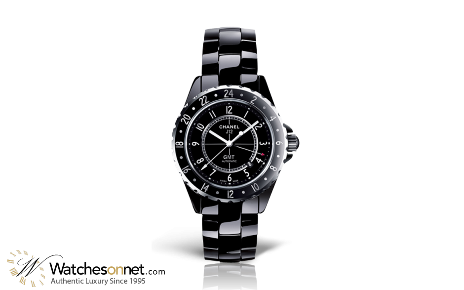 Chanel J12 GMT  Automatic Unisex Watch, Ceramic, Black Dial, H2012