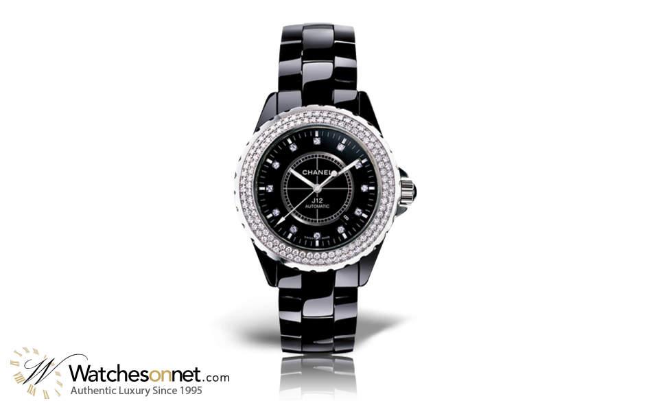 Chanel J12 Jewelry  Automatic Unisex Watch, Ceramic, Black & Diamonds Dial, H2014