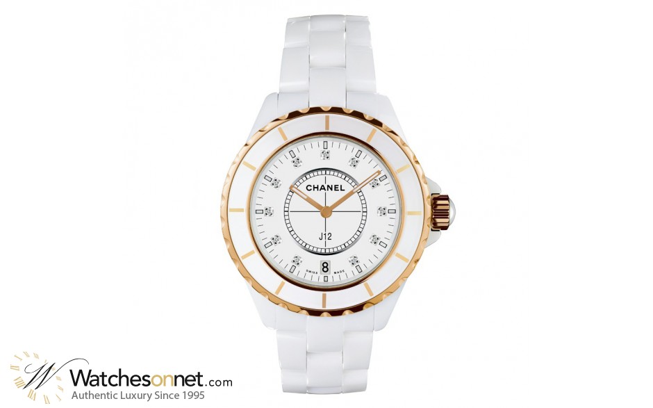  CHANEL J12 Automatic Crystal White Dial Ladies Watch