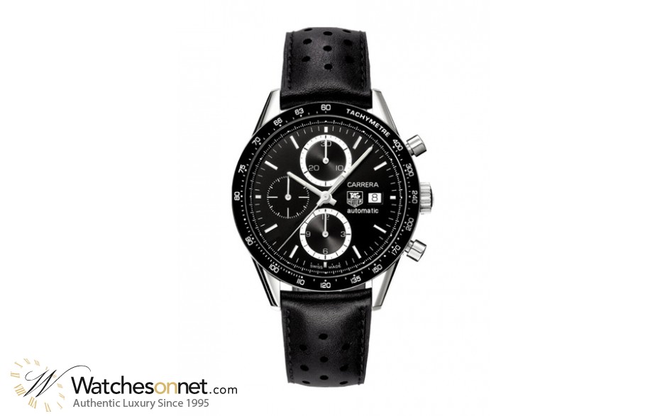 Tag Heuer Carrera  Chronograph Automatic Men's Watch, Stainless Steel, Black Dial, CV2010.FC6205