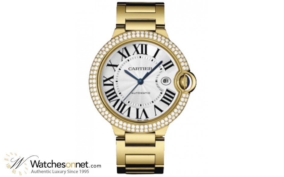 Cartier Ballon Bleu  Automatic Men's Watch, 18K Yellow Gold, Silver Dial, WE9007Z3