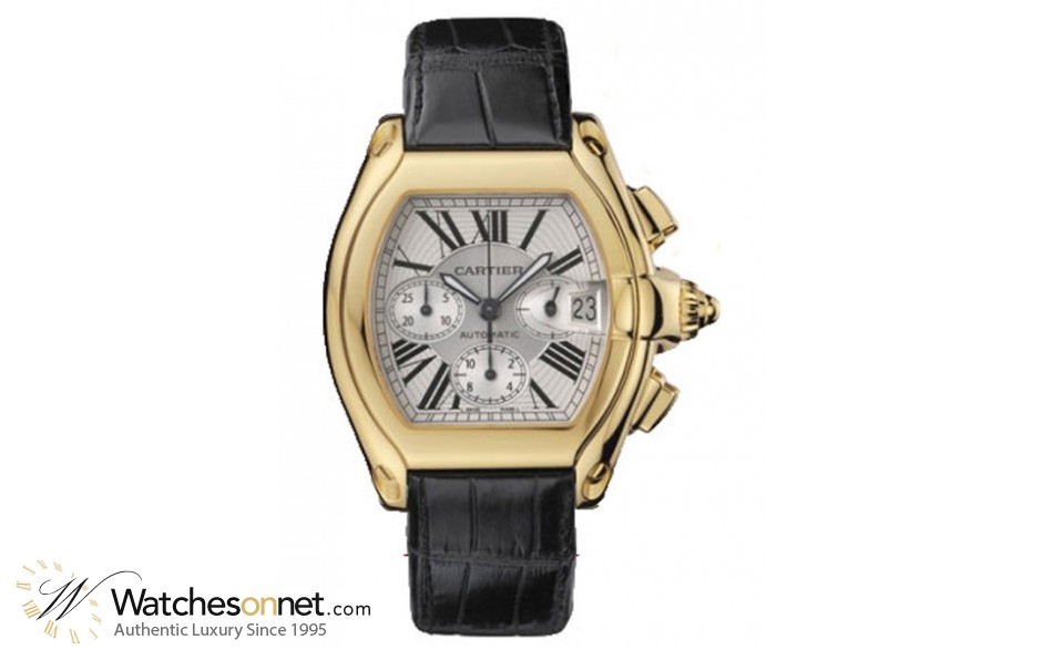 cartier men's roadster chronograph in all 18k yellow gold