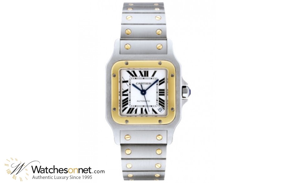 Cartier Santos Galbee  Automatic Men's Watch, 18K Yellow Gold, Silver Dial, W20099C4