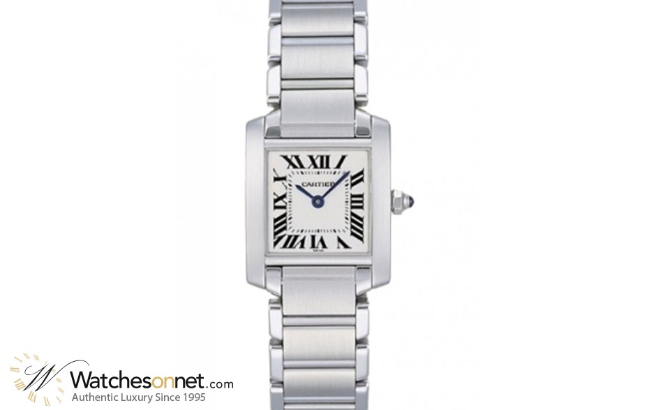 Cartier Tank Francaise  Quartz Women's Watch, Stainless Steel, White Dial, W51008Q3