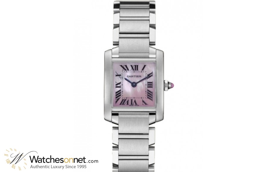 Cartier Tank Francaise  Quartz Women's Watch, Stainless Steel, Pink Dial, W51028Q3
