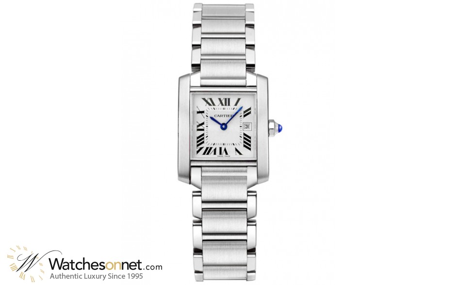 Cartier Tank Francaise  Quartz Women's Watch, Stainless Steel, White Dial, W51011Q3